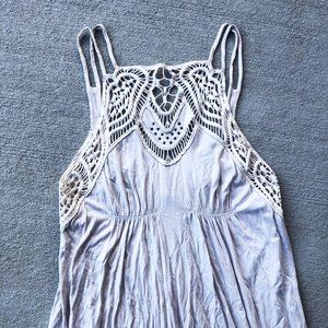 Free People Summertime Vintage Lace Bohemian Night Dress; Nude Nighty Lounge Top